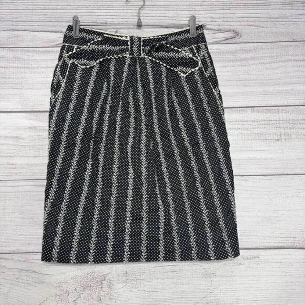 sara jane vintage cotton blend black and white skirt made‎ in USA women's size 4
